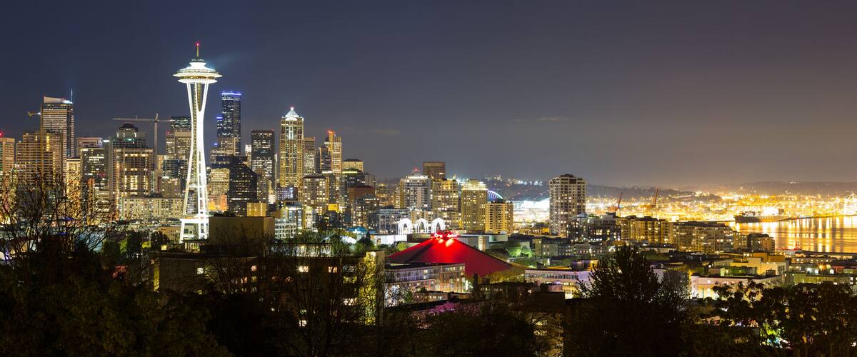 Downtown Seattle Skyline at Night