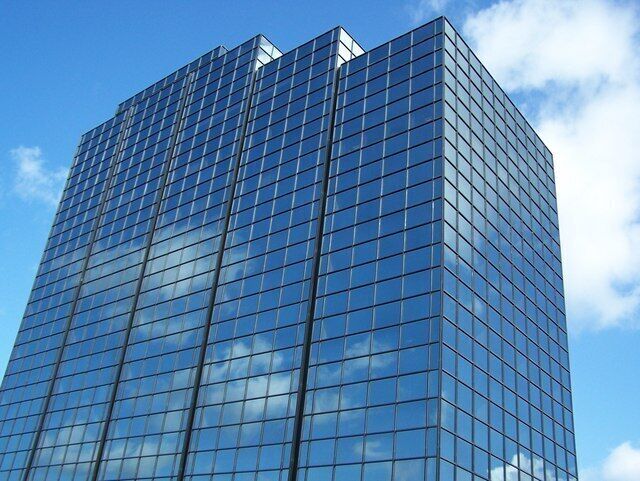 Harman House, Uxbridge - south view Photograph taken from George Street, by entrance to The Chimes shopping centre.