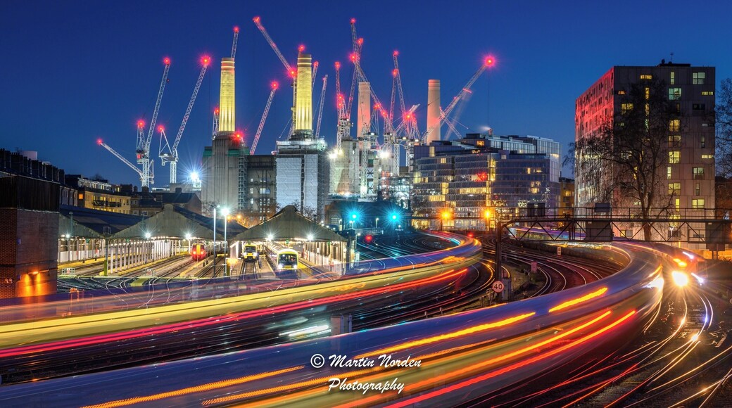 Battersea Power Station, London, as seen from the bridge overlooking the rail shed at London’s Victoria Station #bvs100k