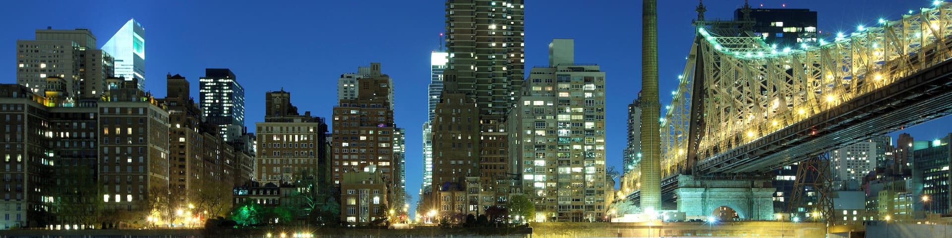 Queensboro Bridge over East River and Sutton Place, Manhattan, New York City, New York, USA
