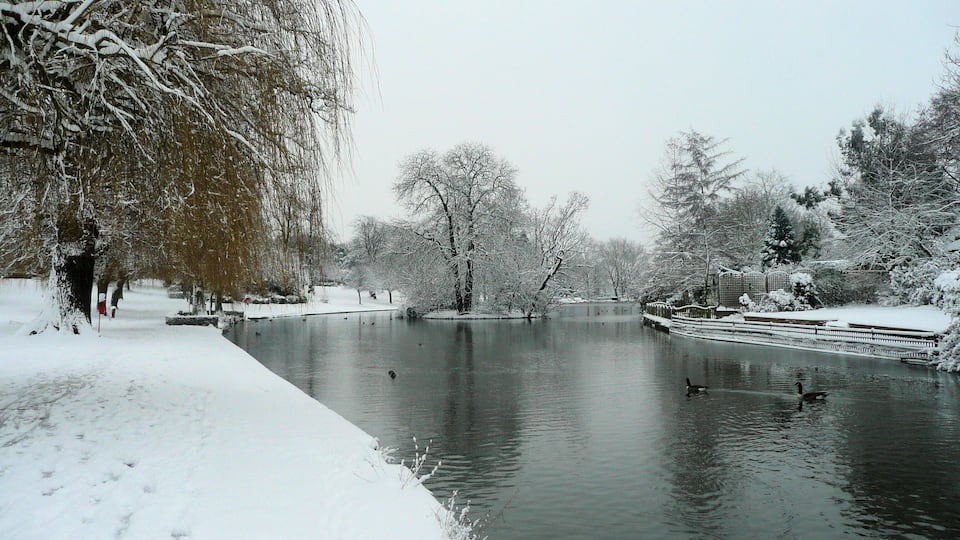 Raphael Park lake in Romford. This was originally part of the Gidea Hall estate and was known as Black's Canal.