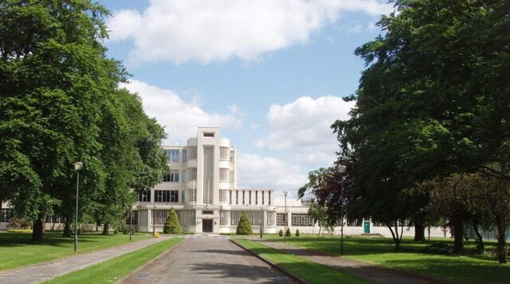 Nestlé Factory and driveway Photo from the formal gates in Nestle's Avenue which were the original entrance to the factory, which was built in 1914 as a chocolate factory and fully taken over by Nestlé's in 1929. The factory was extended alongside the canal in 1920. Manufacture of instant coffee started in 1939.