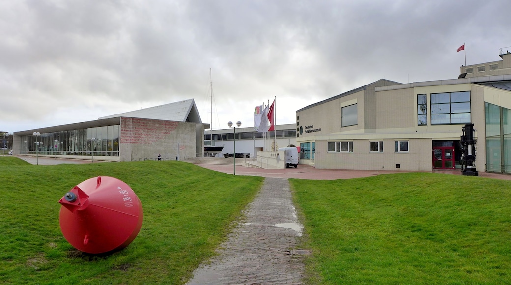 View of the exterior entrance to the German Maritime Museum (Deutsches Schiffahrtsmuseum (DSM)), Bremerhaven