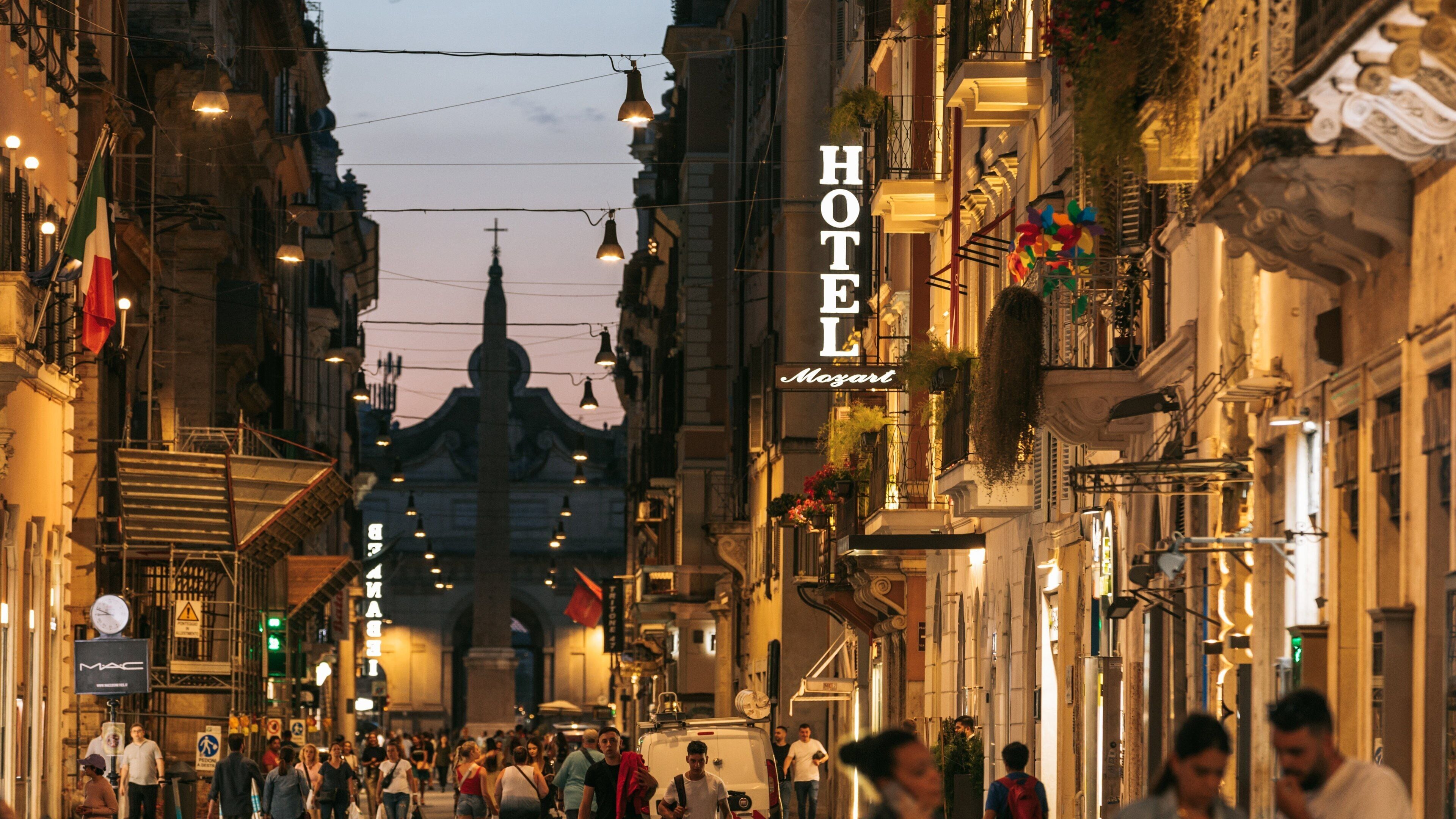 Campo Marzio featuring night scenes, street scenes and a city