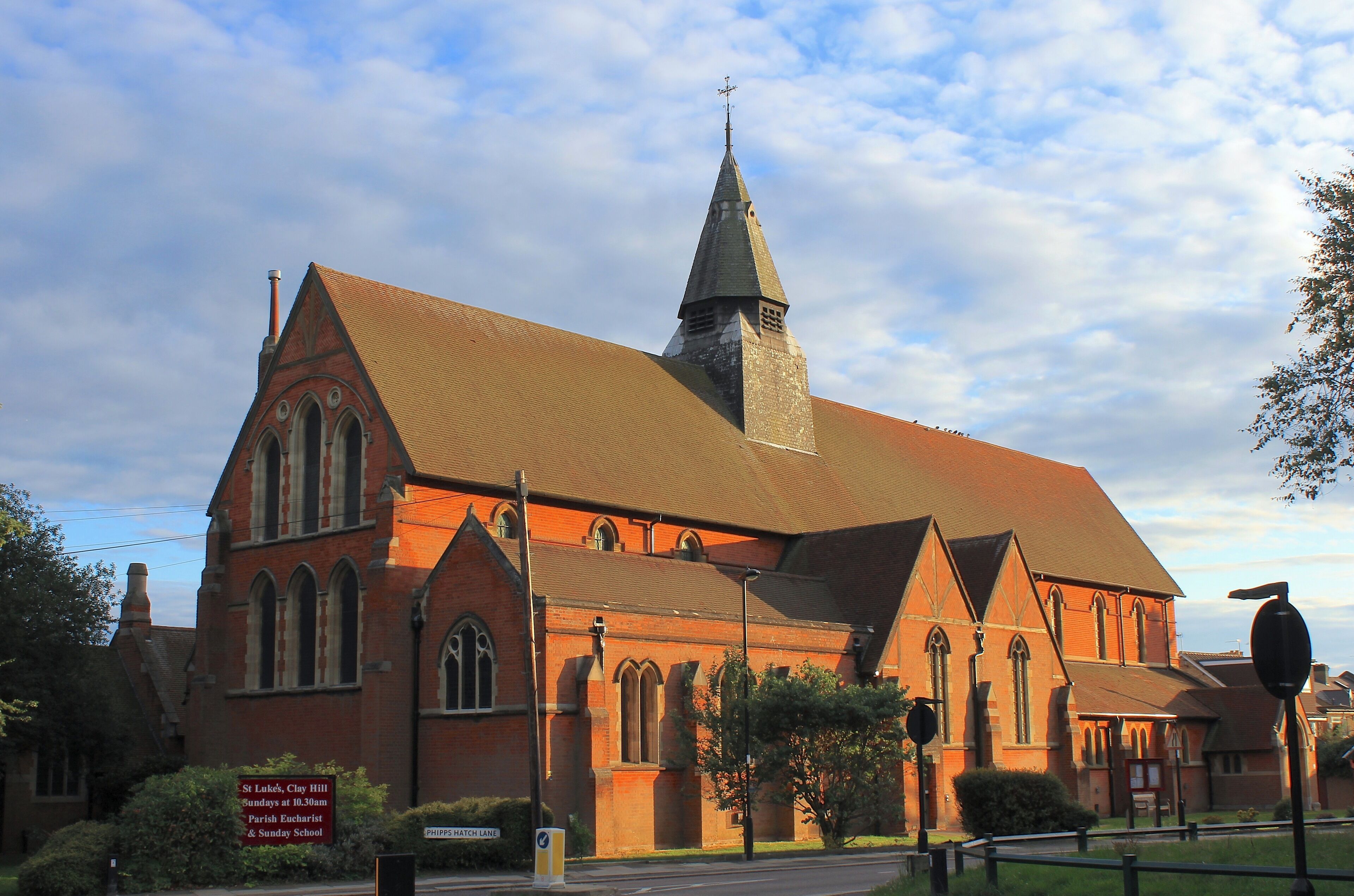 St Luke's parish church, Phipps Hatch Lane, Enfield, Middlesex, seen from the north