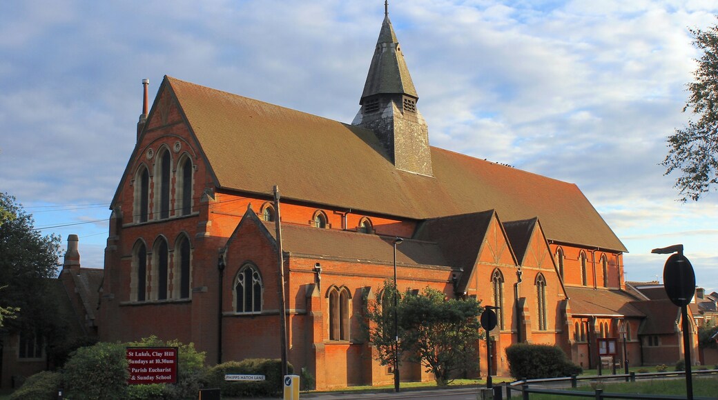 St Luke's parish church, Phipps Hatch Lane, Enfield, Middlesex, seen from the north