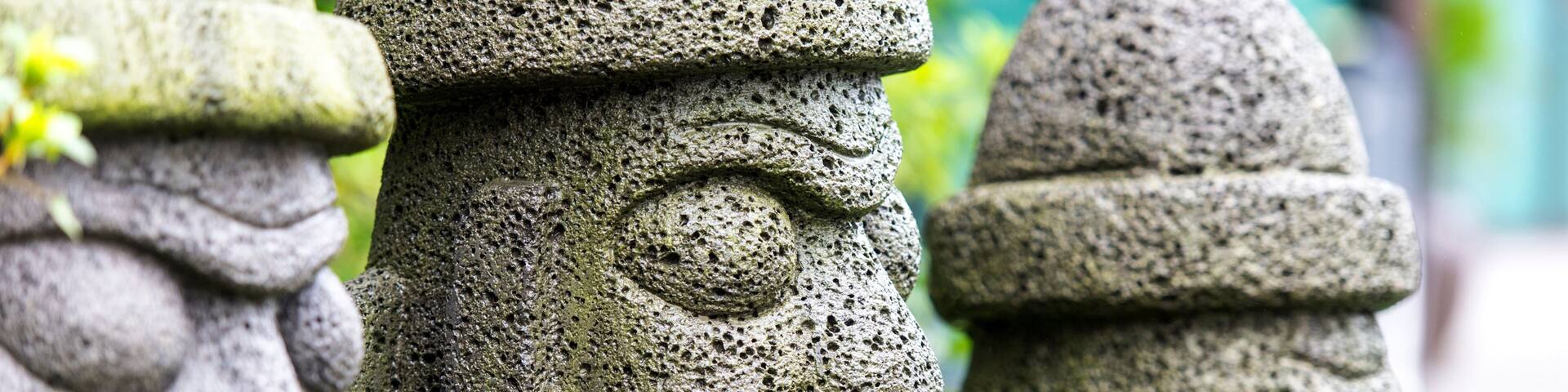 Stone idol - hareubang on Jeju island in South Korea
