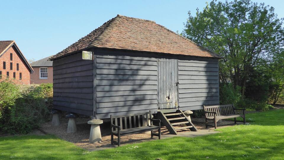 Grain Storage building on display at Hall Place, London Borough of Bexley.