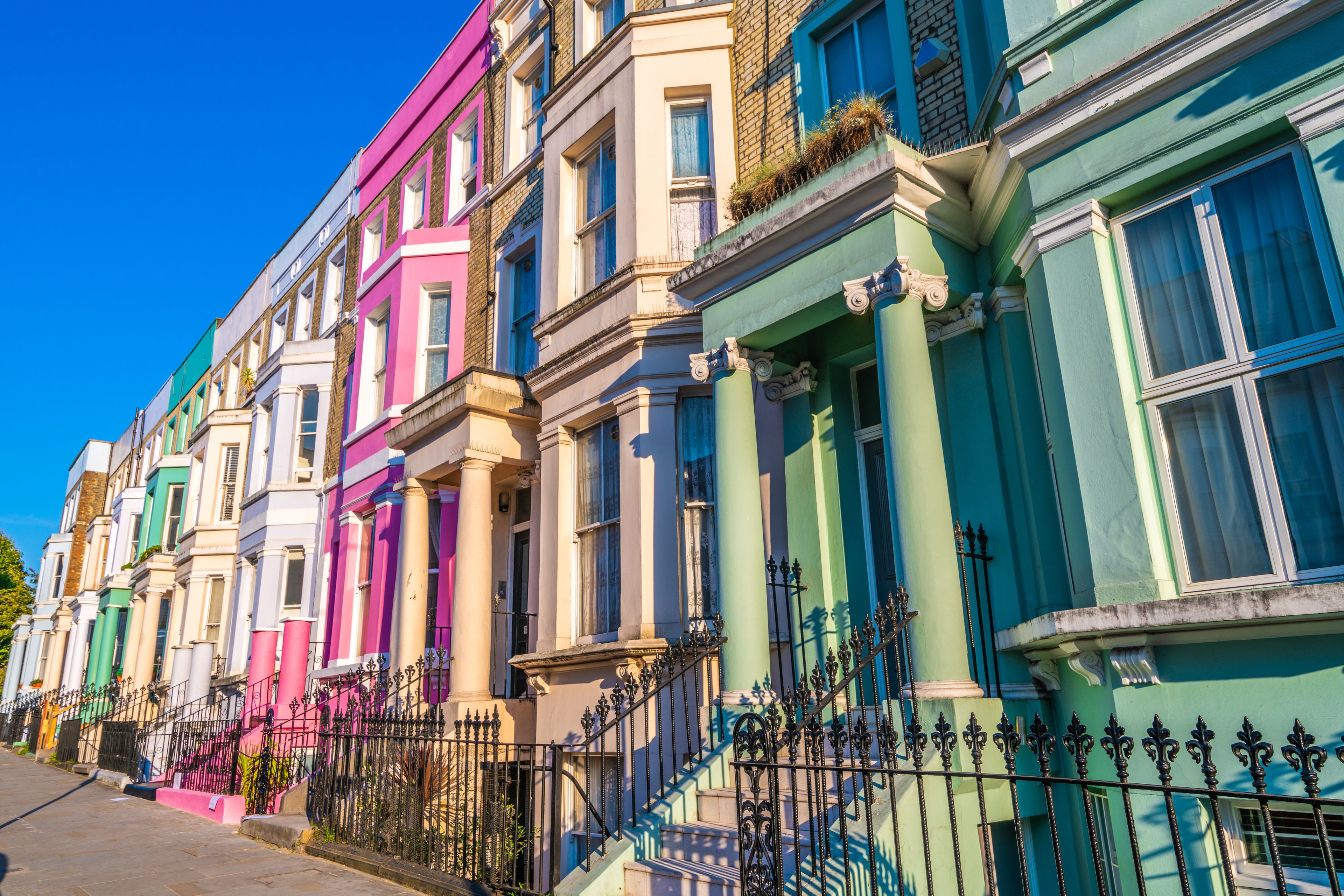 Colourful Notting Hill at Portobello Road in London 