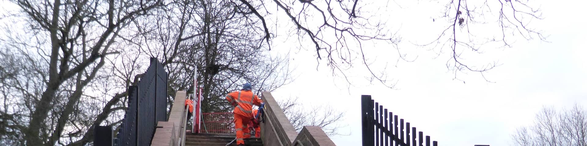 The demolition of Petts Wood Junction footbridge.