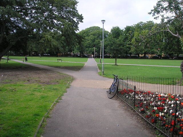 Acton Green Common. The view of Acton Green Common as seen from just opposite the entrance to Turnham Green Tube Station 8936.