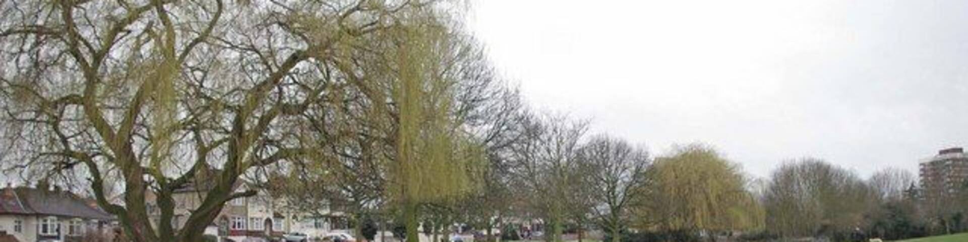 The Ravensbourne River The River Ravensbourne runs through urban Hornchurch and then into a Park next to the leisure centre. The road in the background is Abbs Cross Lane