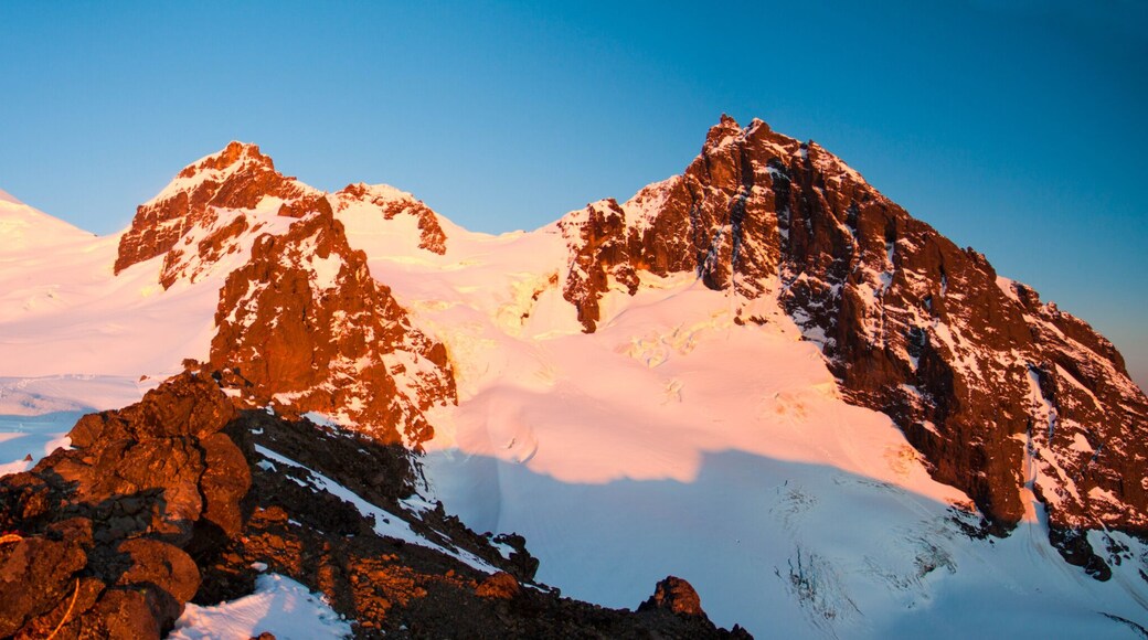 Panoramic view of alpine camp on Mount Baker, near Seattle
