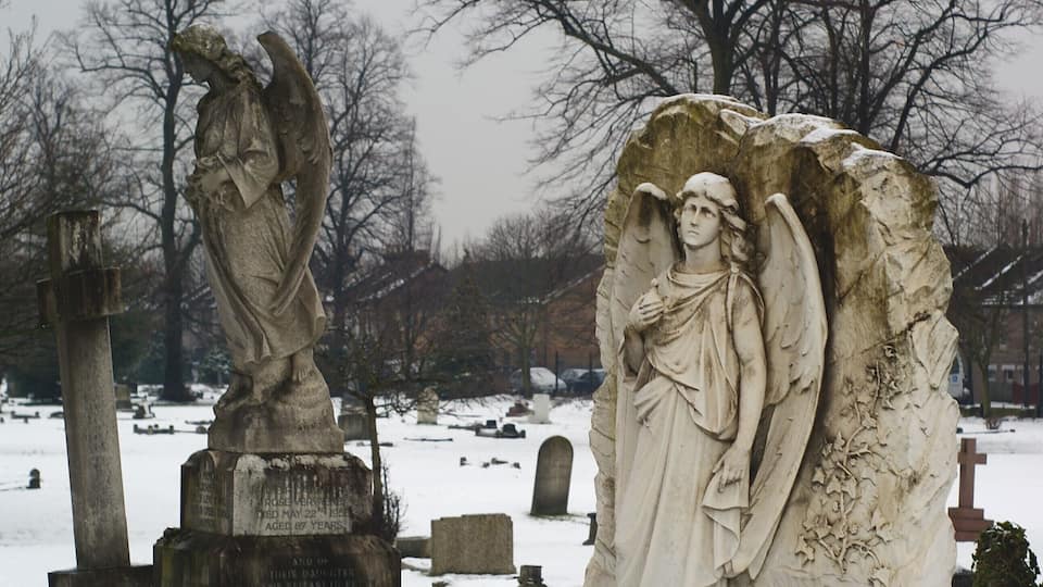Queen's Road Cemetery, Croydon, in Winter (3) The decorative gravestone, in the foreground, belongs to the Johnston family, of Croydons Gillett & Johnston bell foundry. The inscription, to the right, reads as follows: In loving memory of Cyril Frederick Johnston O.B.E., Bellfounder. Died 30th March 1950. He used his talents to the glory of God and for the benefit of others. R.I.P. Between the two World Wars, Croydons famous bell foundry of Gillett & Johnston, was probably one of the most prolific in the world. Possibly the most famous bell, cast in this foundry, was Berlins Freedom Bell. The foundry, having been empty for many years, was demolished in the late 1990s (some of the rubble forming the foundations to a terrace in my garden!). It was replaced by a large self-storage unit.