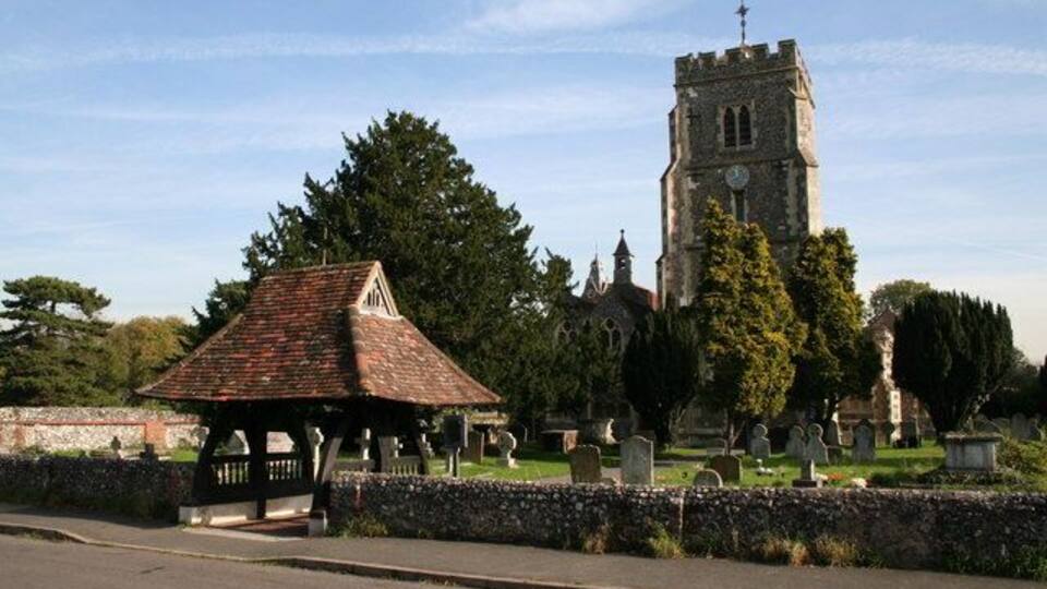 Lychgate and St. Mary's Church, Beddington, Surrey