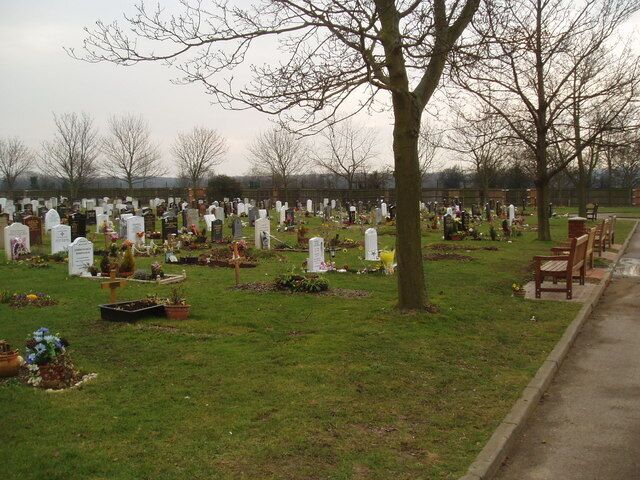 St. Luke's Cemetery, Bromley, Kent. Apart from this cemetery the rest of this grid square is occupied by housing.