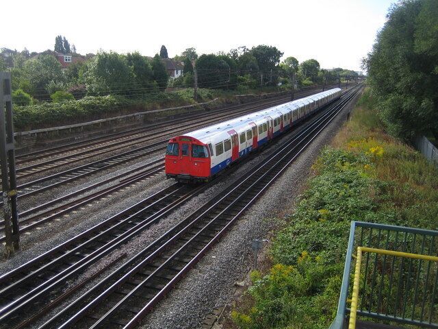 Bakerloo Line railway in Kenton The trackwork here is actually shared between Network Rail's West Coast Main Line to the left and London Underground's Bakerloo Line to the right. A southbound Bakerloo Line train has just left Harrow & Wealdstone station and is approaching South Kenton station. For those that need to know such things a zoom into the photograph shows the trailing unit is No. 3534. The image was taken from the Conway Gardens footbridge.