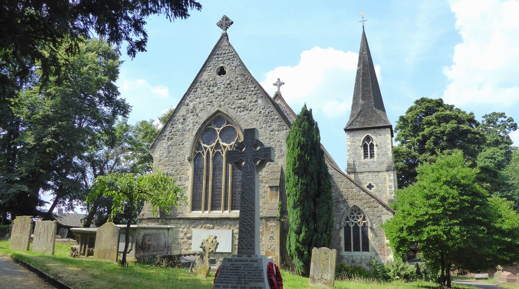 St James' Church in North Cray, London Borough of Bexley. As seen from the east of the building.