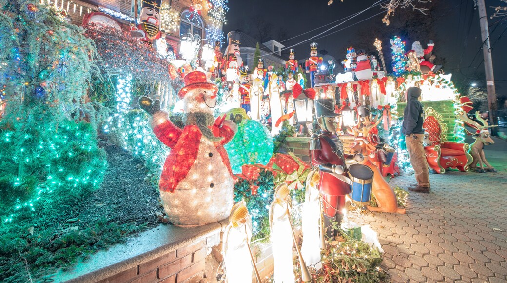 BROOKLYN, NY - DECEMBER 6, 2018: Christmas decorations of a house in Dykers Heights, New York City