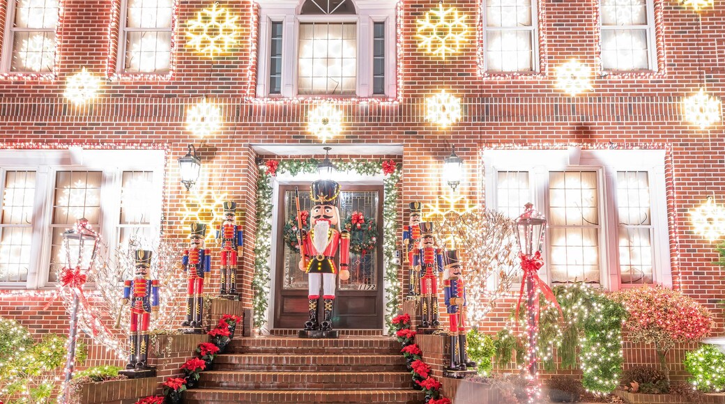 Christmas Lights in Dyker Heights district. It is the cutest small area of houses decorated for the holiday season in the Brooklyn Metropolitan Area, New York City