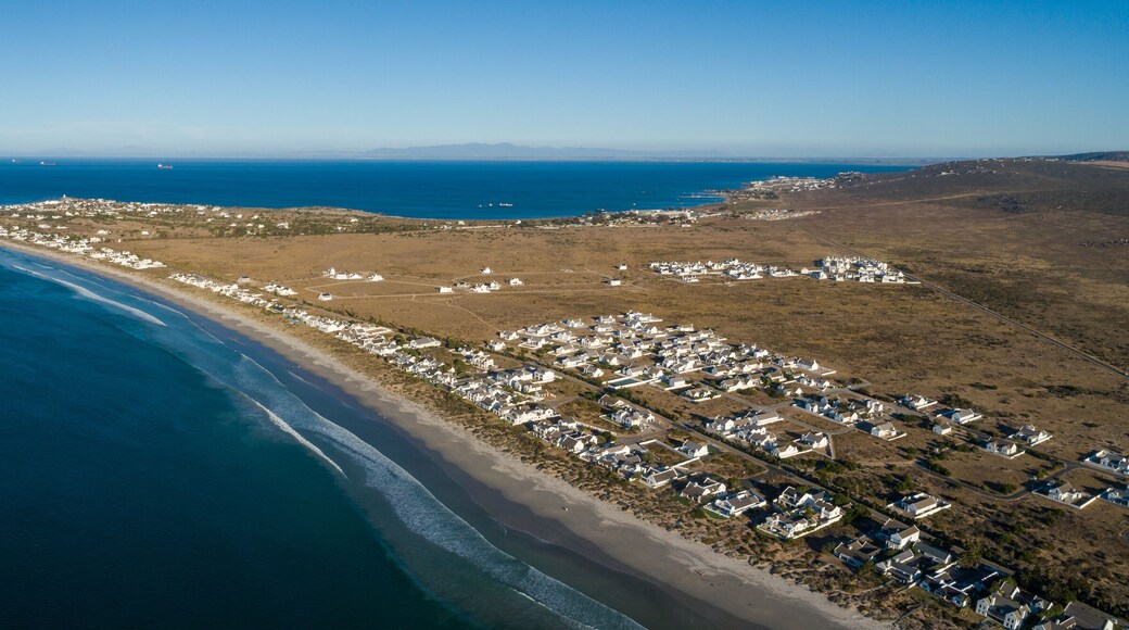 Aerial image over the west coast town of St Helena bay in South Africa