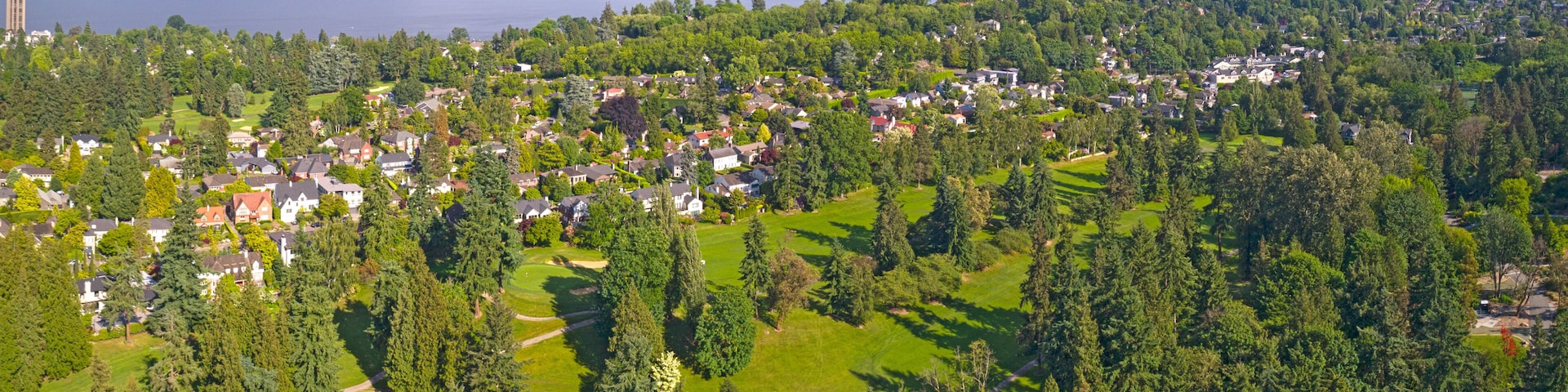 Broadmoor Neighborhood Aerial View Seattle Washington
