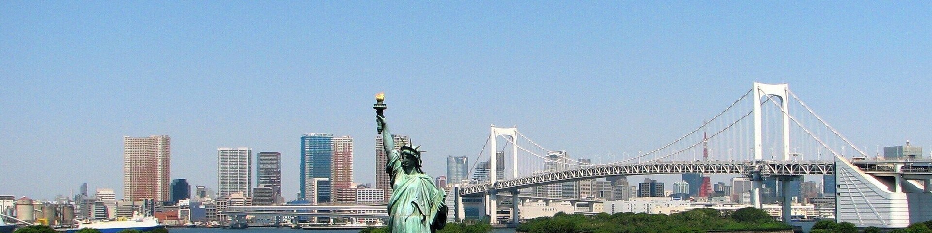 東京 お台場自由の女神像 Rainbow Bridge & Lady Liberty