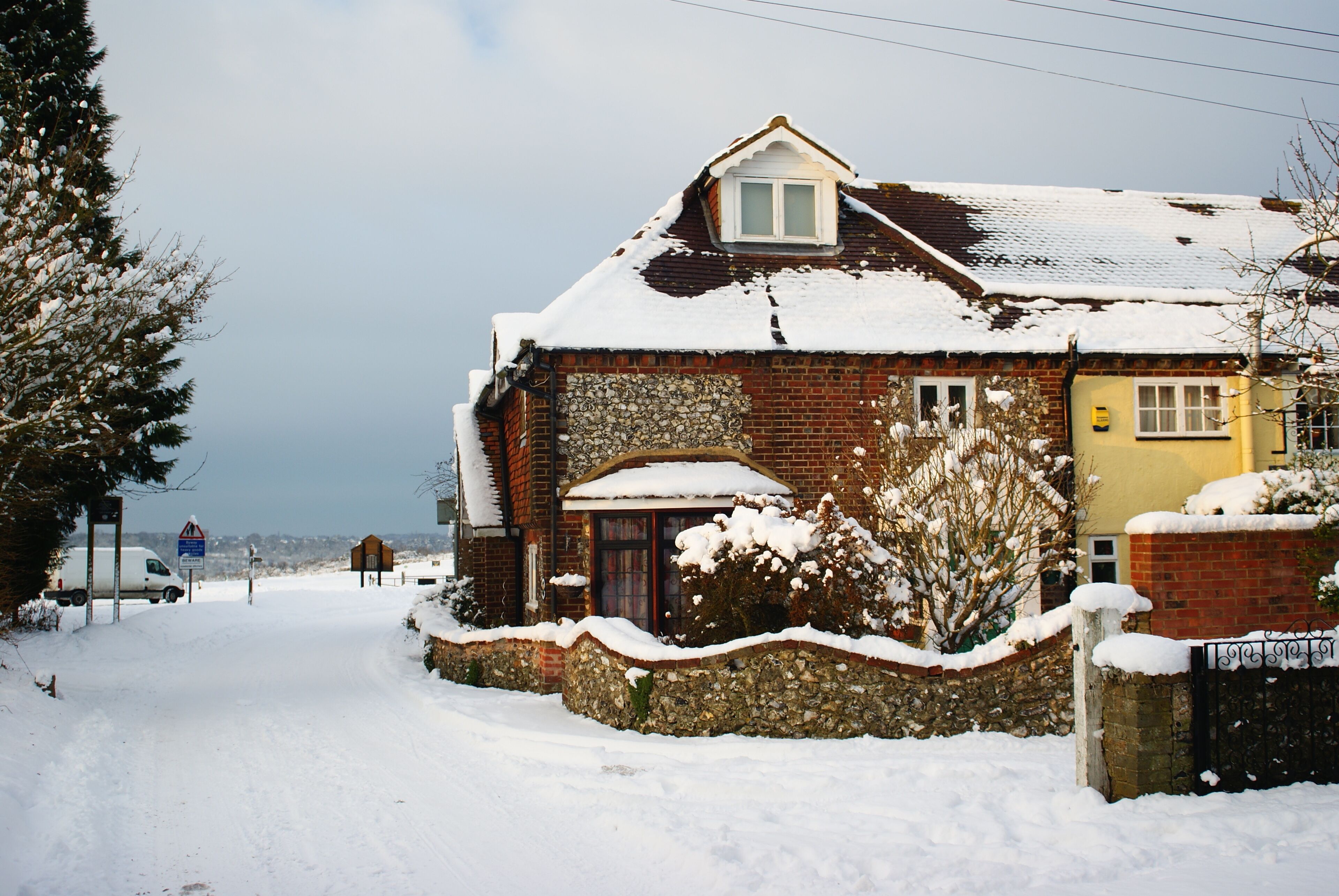 Houses on Farthing Downs, Surrey These houses are at the junction of the downland, and woodland.