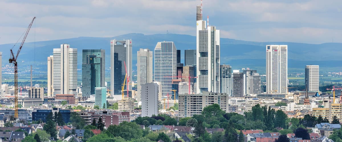 Skyline of Frankfurt/Main, Germany in May 2014.