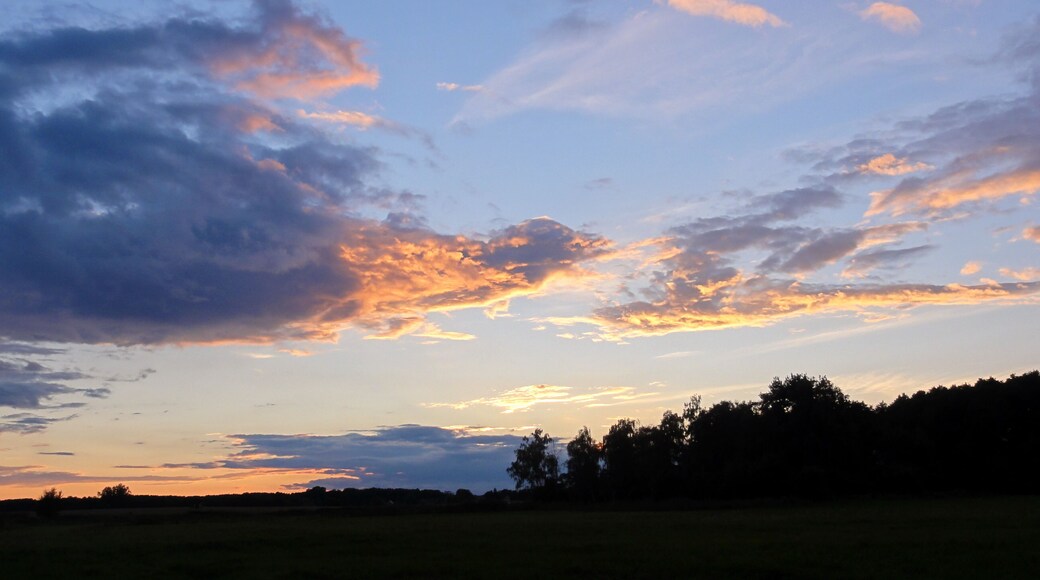 Paaren (Potsdam): Sonnenuntergang beim Angeln an den Löchern des Rieswerder-Stich