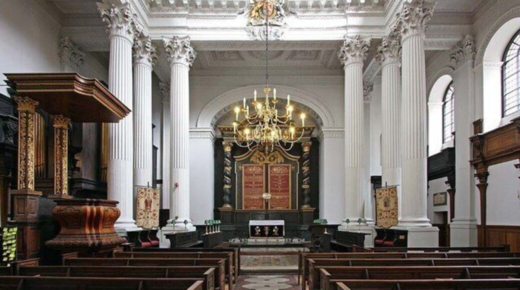 St Mary Woolnoth, Lombard Street, London EC3 - East end, near to London, City of London, Great Britain.