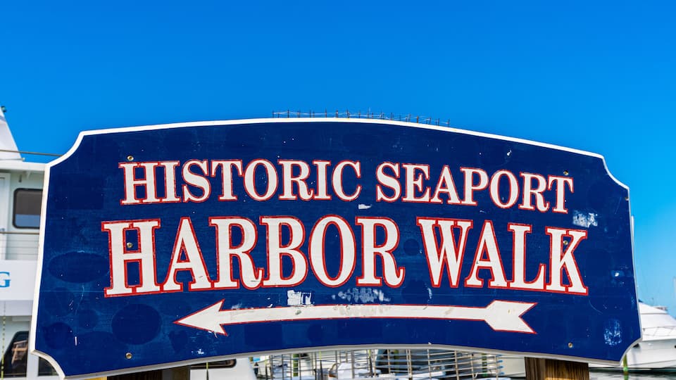 Sign at The Historic Seaport Harbor Walk, Key West, Florida, USA
