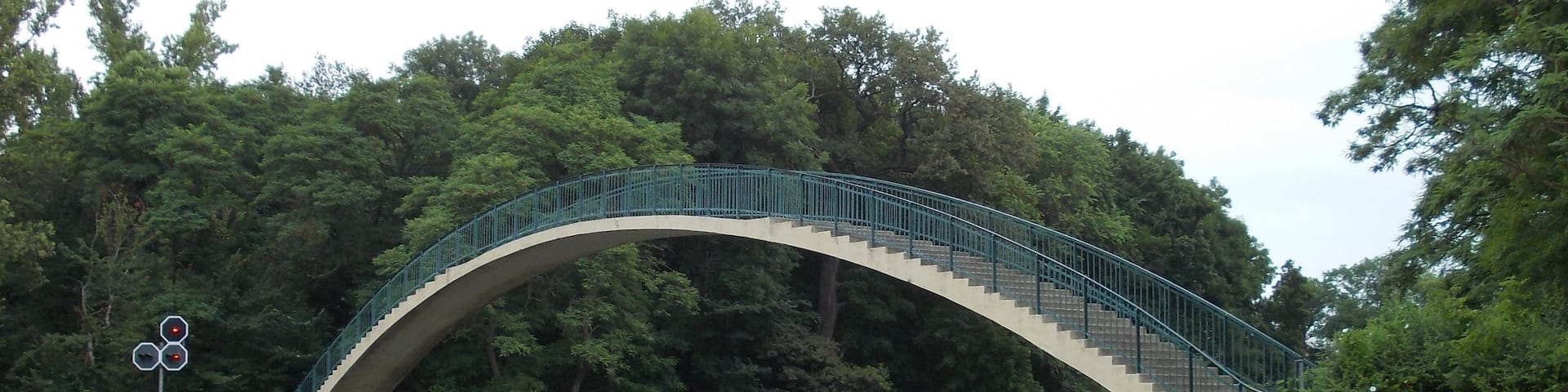 Footbridge to Forstwerder island in Trotha (Halle/Saale, Saxony-Anhalt)
