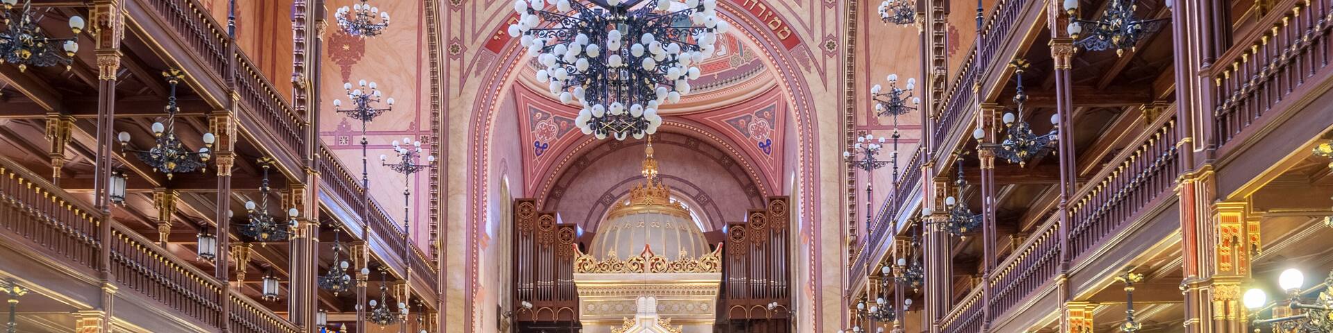 Interior of the Great Synagogue or Tabakgasse Synagogue in Budapest, Hungary