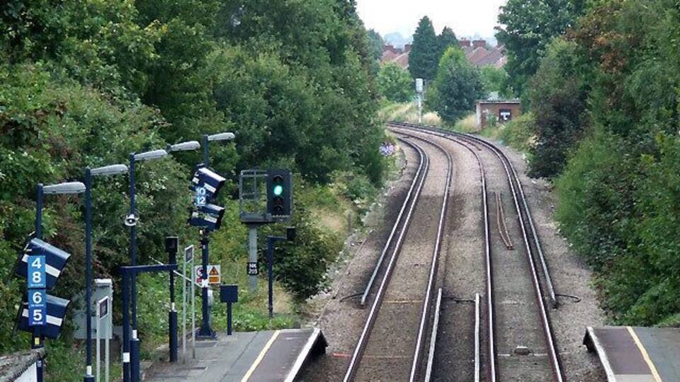 The Bexleyheath line at Falconwood Taken from the footbridge and looking towards Dartford. The next station is Welling. Falconwood Station opened after the rest of the Bexleyheath line on January 1, 1936. It is noticeable that electrical power is still picked up from power lines on the ground (the centre two in the image, transferring to the outside of the rails beyond the station) in this quarter of the London commuter belt, rather than from wires above.