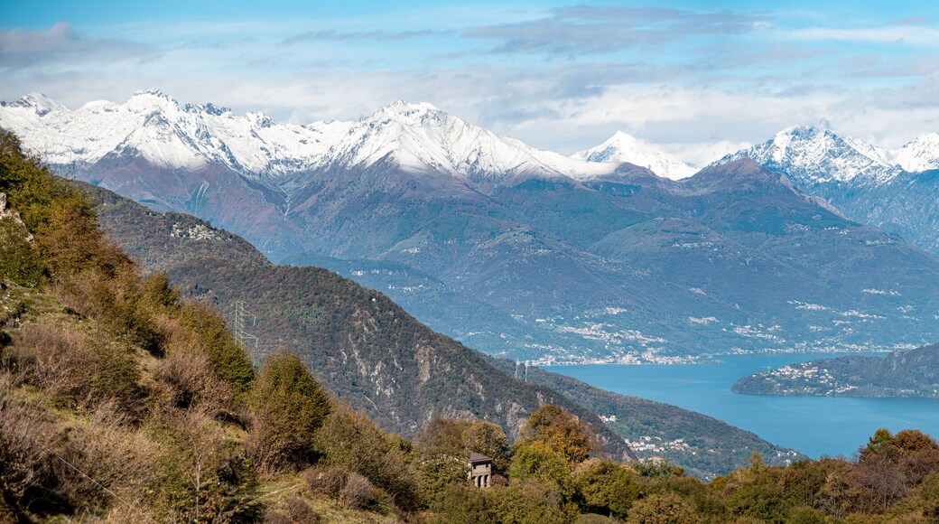 Magnificent view of the southern Alps seen from Monte Crocione at lake Como