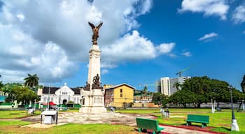 Memorial Park in Port of Spain, Trinidad and Tobago, features a war monument honoring Trinidadian soldiers who served in global conflicts