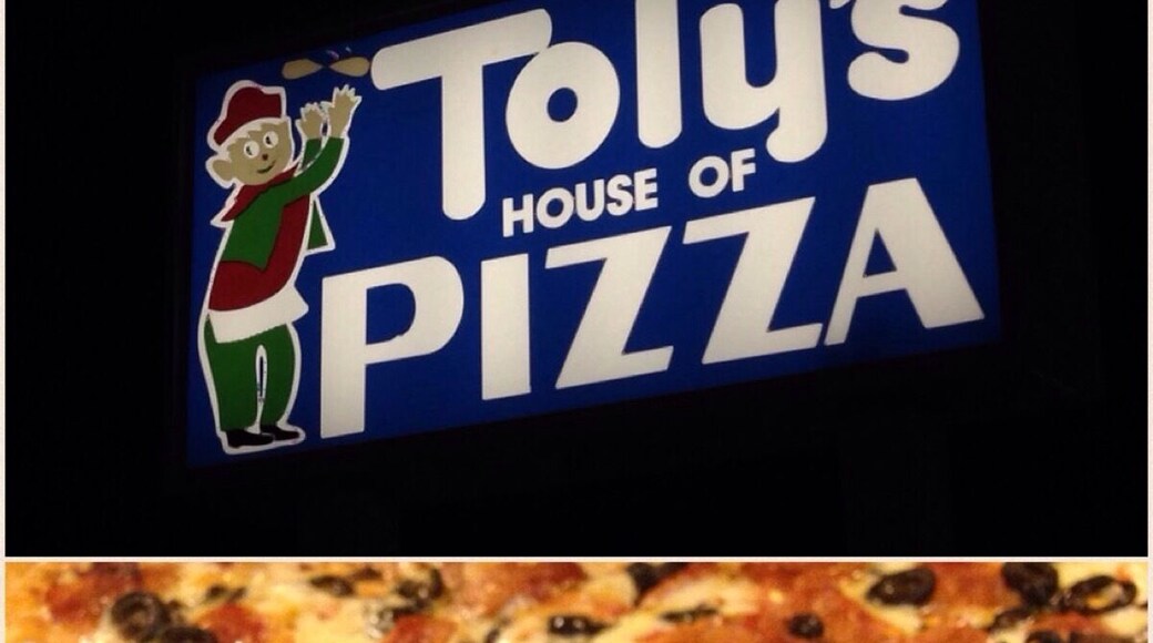 If you don't know, now you know! Toly's is awesome Greek style pizza. It's been here since I can remember. I remember the little ones of this family run business standing on a chair to play the Ms Pacman arcade game in the 70s. Btw, Ms Pacman is still there! Our favorite is linguiça and black olives (as seen).