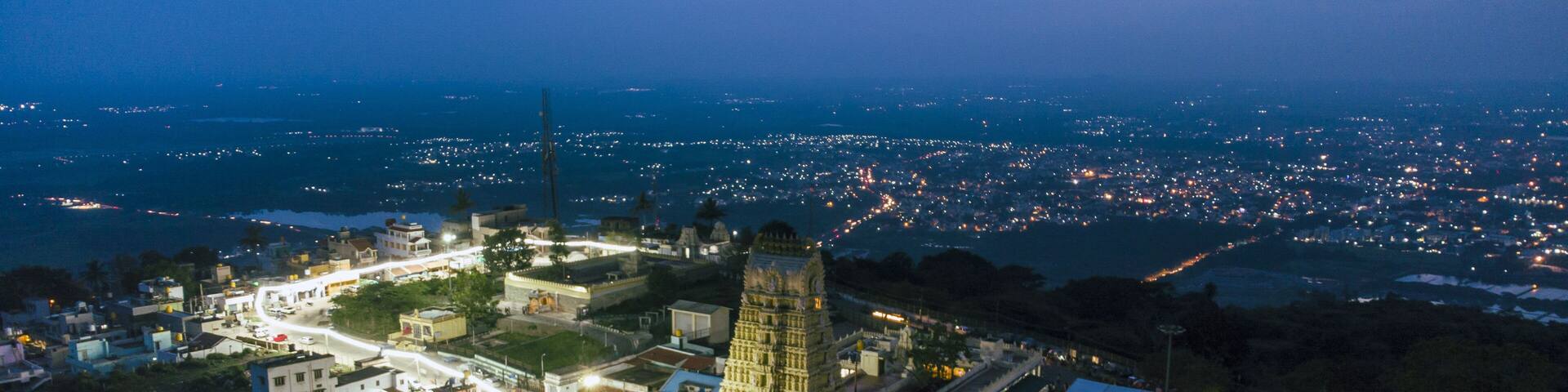 Scenic Chamundi Hills of Mysore. Karnataka captured during Sunset