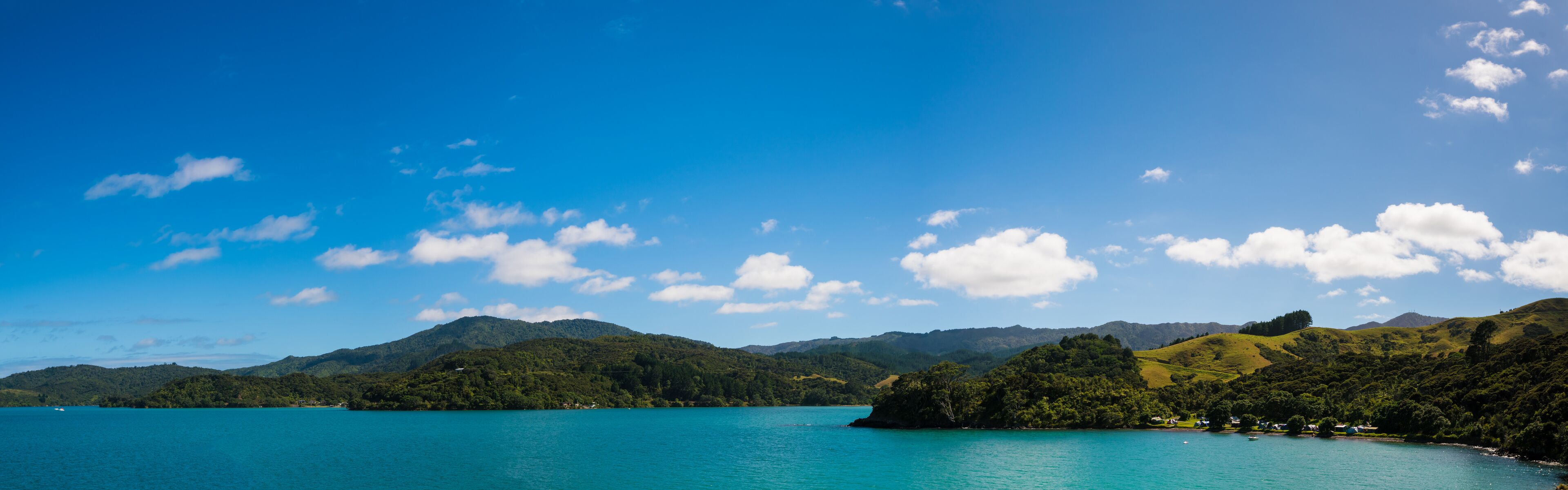 Hills and the sea in New Zealand