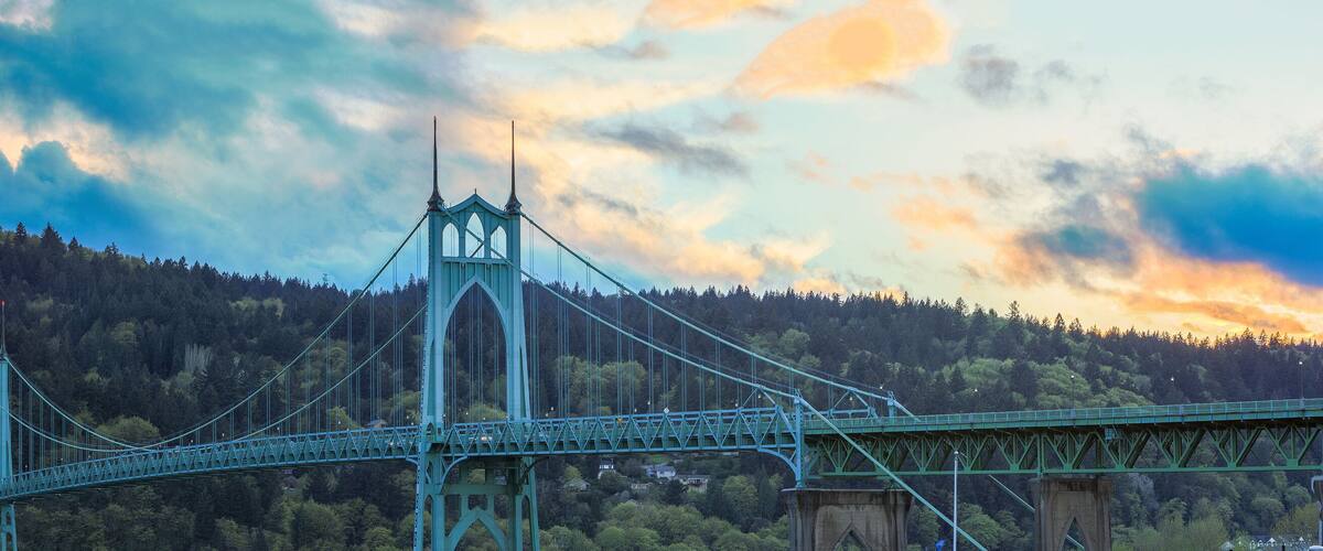 St. John's Bridge in Portland Oregon, USA
