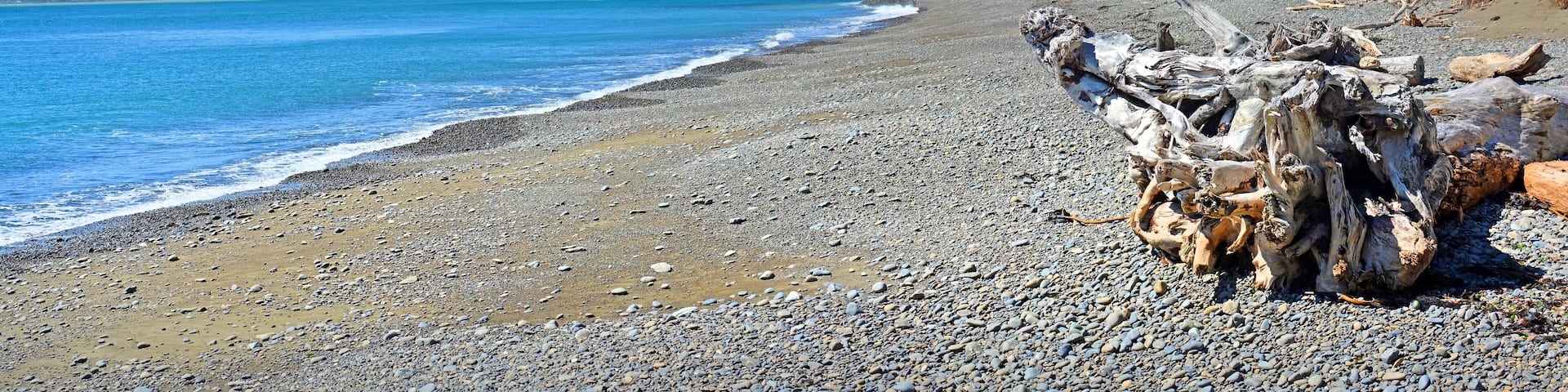 Kapiti Island Bird Sanctuary Beach Panorama, New Zealand