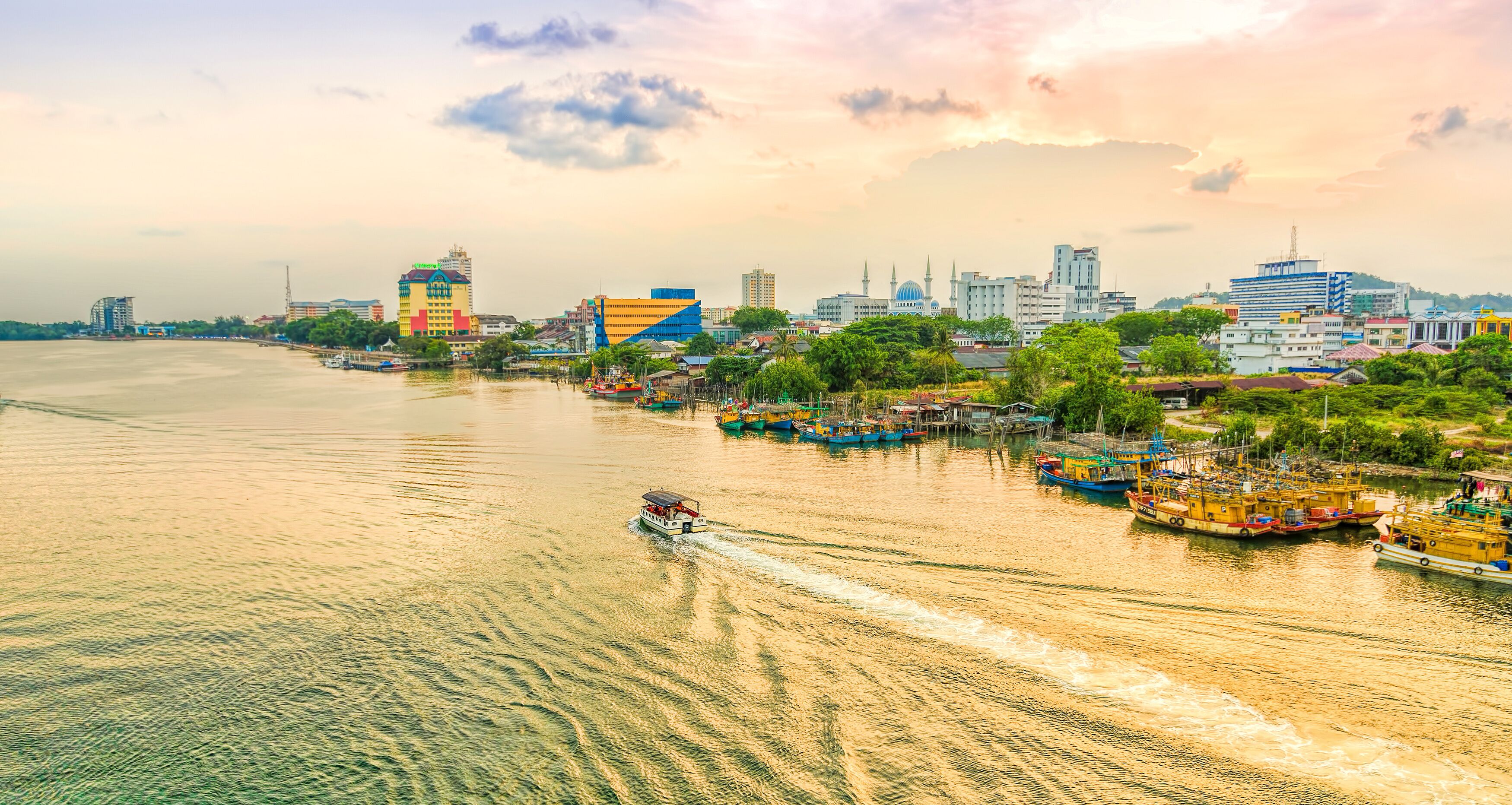 Beautiful view of sunset time from the bridge