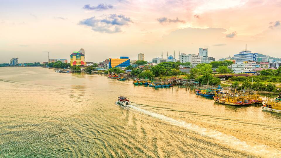 Beautiful view of sunset time from the bridge