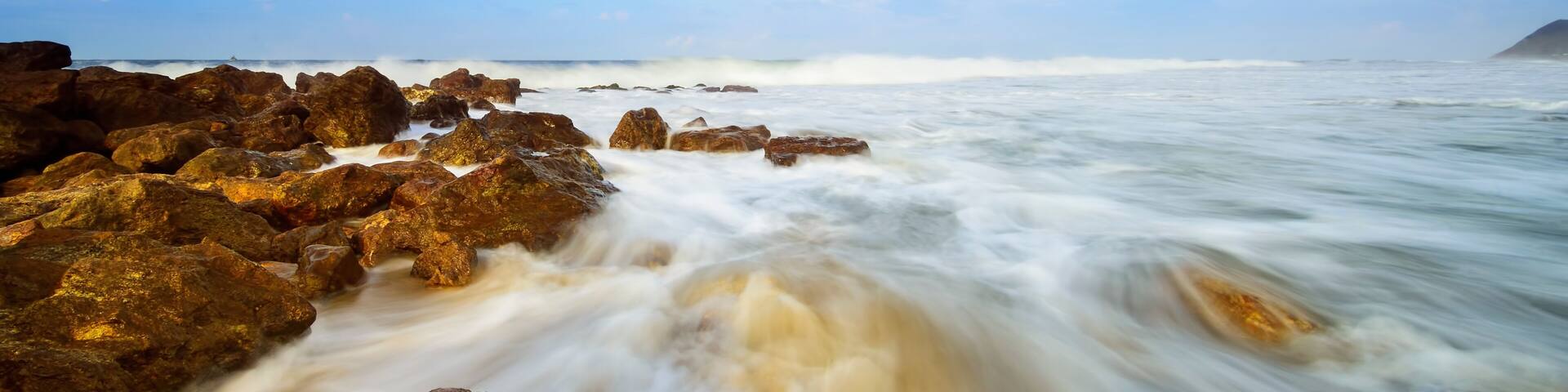 Beautiful silky smooth water at Yarada Beach, Visakhapatnam