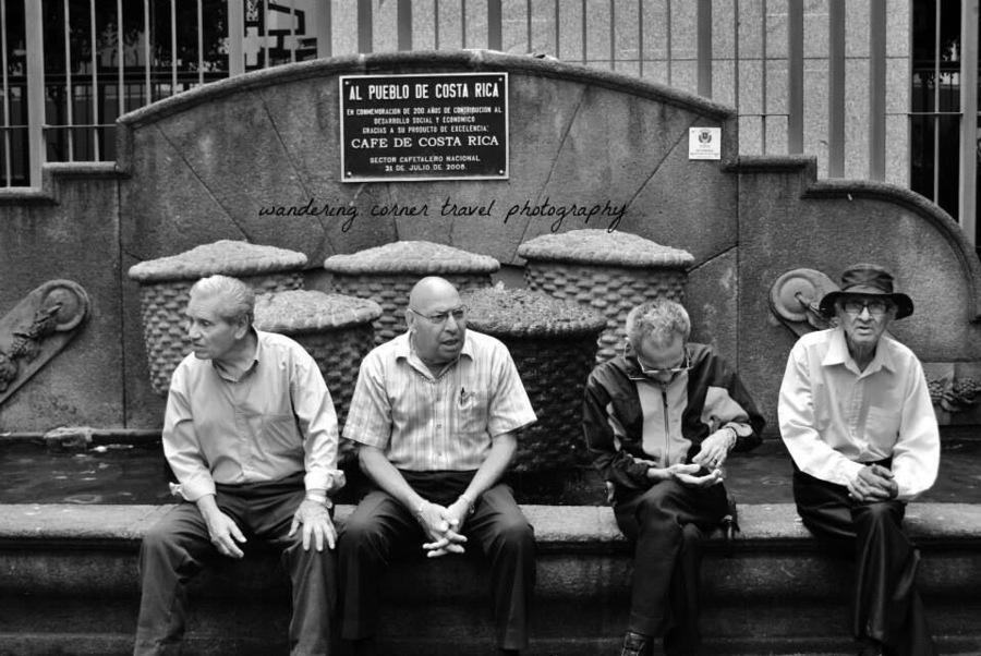 "Male Talk" the usual gathering of gentlemen in the center of San Jose!
