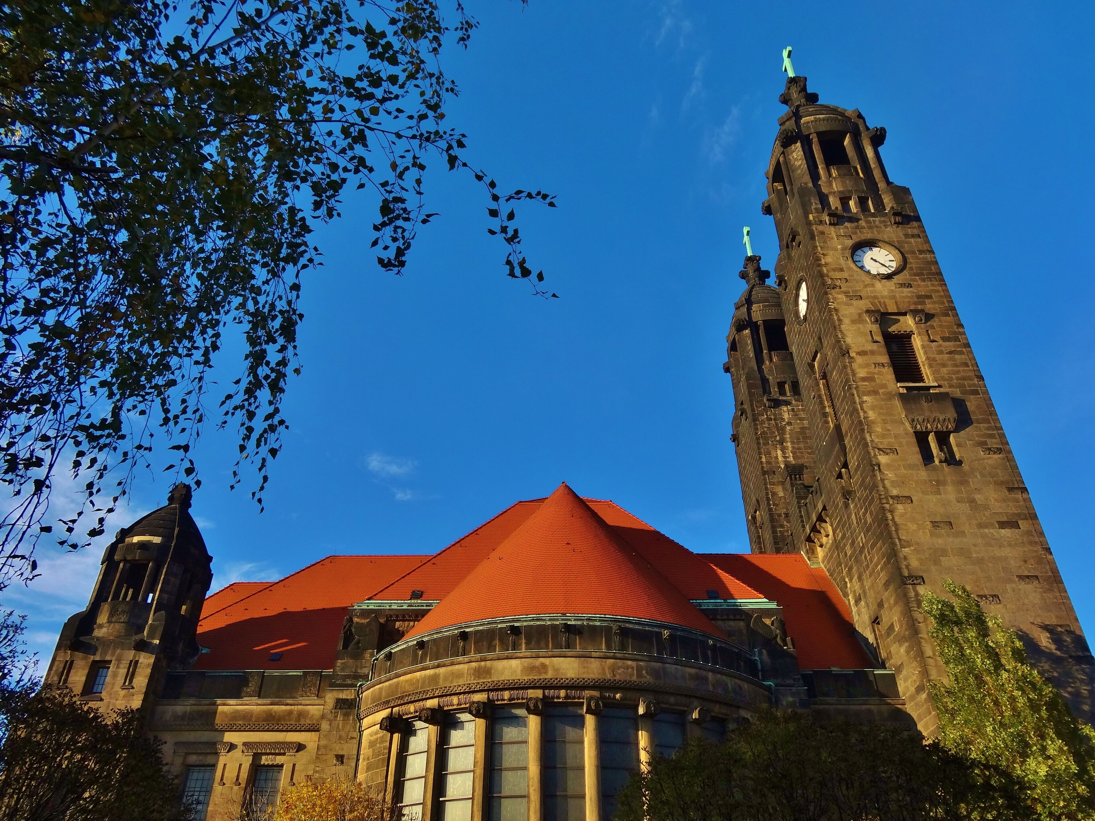 The Christus Church in Dresden Strehlen was built in eclecticism by hard working peoples with education. This image, which was originally posted to Panoramio, was reviewed on 3 September 2014 by the administrator or trusted user Leoboudv, who confirmed that it was available on Panoramio under the above license on that date.