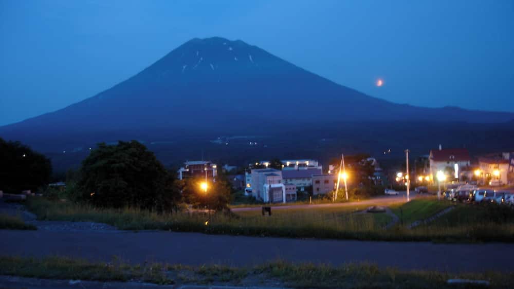 Incredible partial lunar eclipse as the moon rose over Mt Youtei. One of the most spectacular I've ever seen. Too bad I didn't have a better camera.