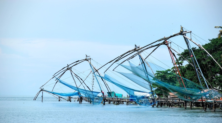 Stationary fishing nets