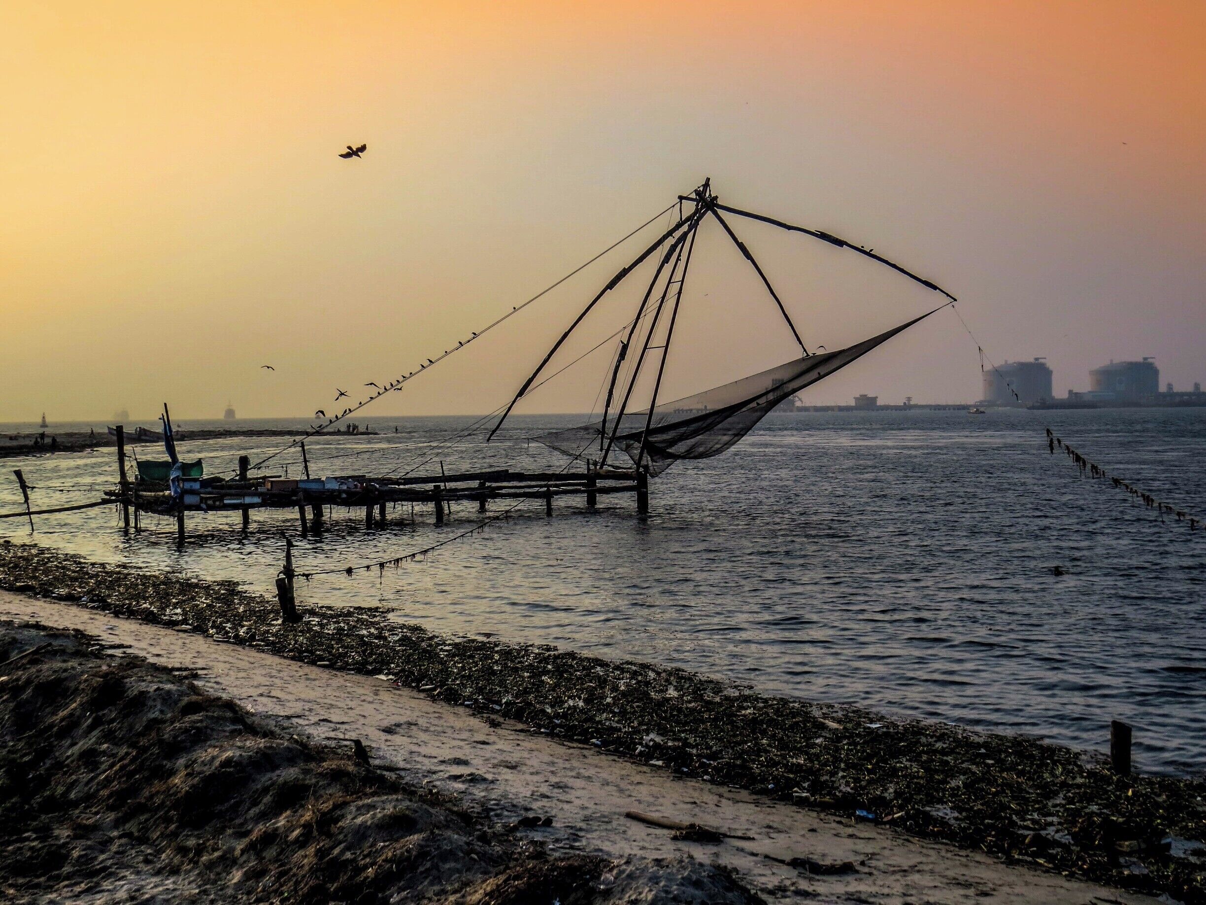 Chinese fishing net in Kochi, India.